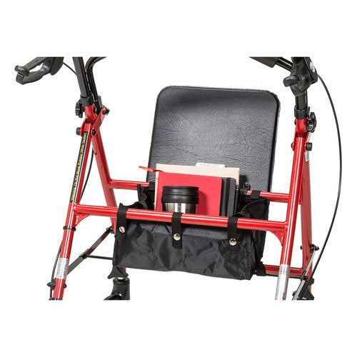 Drive Medical Steel Rollator with 6 inch Wheels Knocked-Down, Red Drive Medical