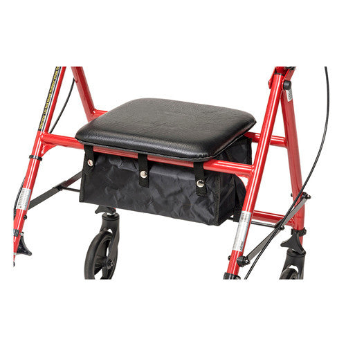 Drive Medical Steel Rollator with 6 inch Wheels Knocked-Down, Red Drive Medical
