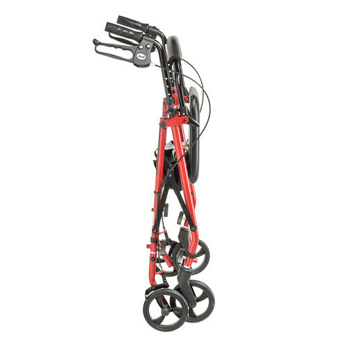 Drive Medical Steel Rollator with 6 inch Wheels Knocked-Down, Red Drive Medical
