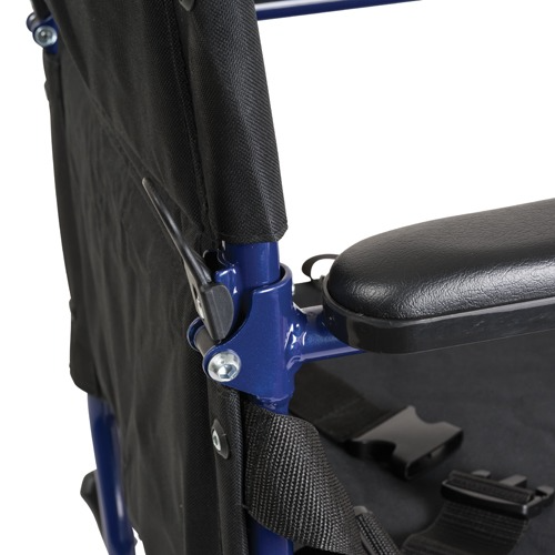 Drive Medical Aluminum Transport Chair with Footrests Blue Wheelchair - Transport Drive Medical