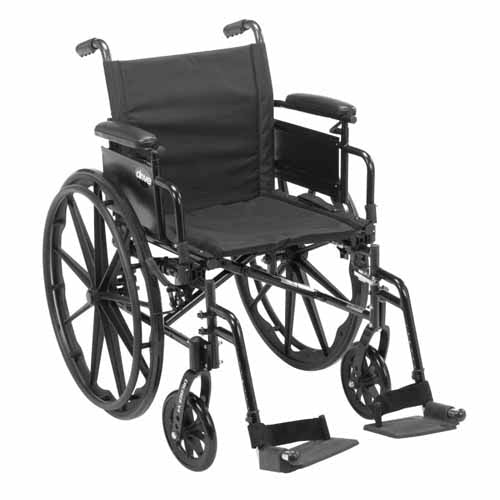 Drive Medical Cruiser X4 Wheelchair 18 with Swing Away Footrests & Height Adjustable Flip-Back Full Arms Drive Medical Default Title