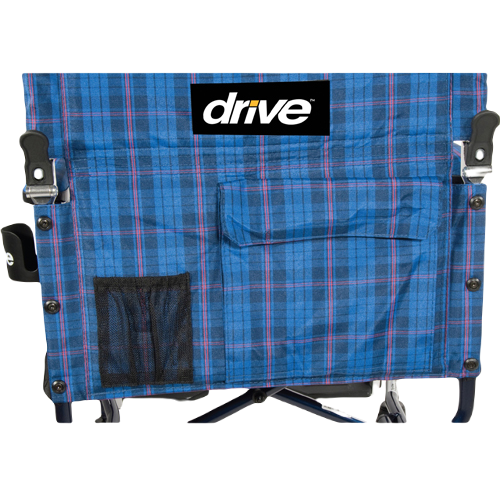 Drive Medical Fly-Lite Transport Chair Blue 19 Wheelchair - Transport Drive Medical