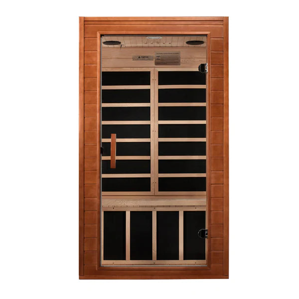 Dynamic Avila Elite 1-2 Person Ultra Low EMF FAR Infrared Sauna (Honey Dark Stain) INFRARED SAUNA Dynamic Saunas