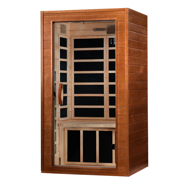 Dynamic Avila Elite 1-2 Person Ultra Low EMF FAR Infrared Sauna (Honey Dark Stain) INFRARED SAUNA Dynamic Saunas