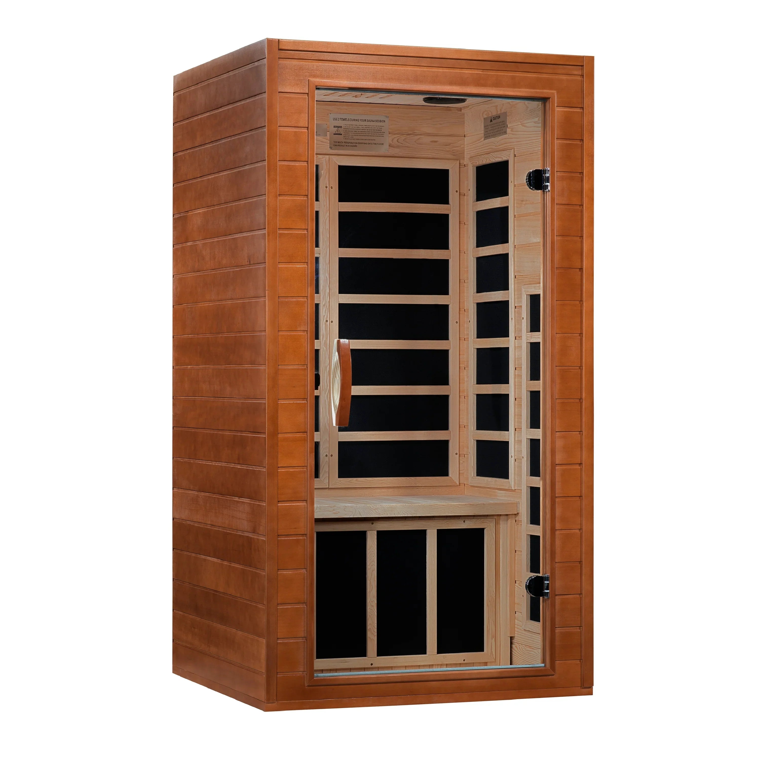 Dynamic Avila Elite 1-2 Person Ultra Low EMF FAR Infrared Sauna (Honey Dark Stain) INFRARED SAUNA Dynamic Saunas