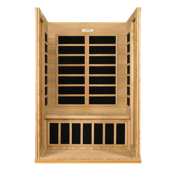 Dynamic Versailles 2- Person Low EMF Far Infrared Sauna (Honey Dark Stain) INFRARED SAUNA Dynamic Saunas