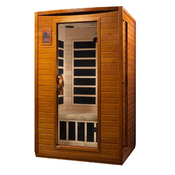 Dynamic Versailles 2- Person Low EMF Far Infrared Sauna (Honey Dark Stain) INFRARED SAUNA Dynamic Saunas