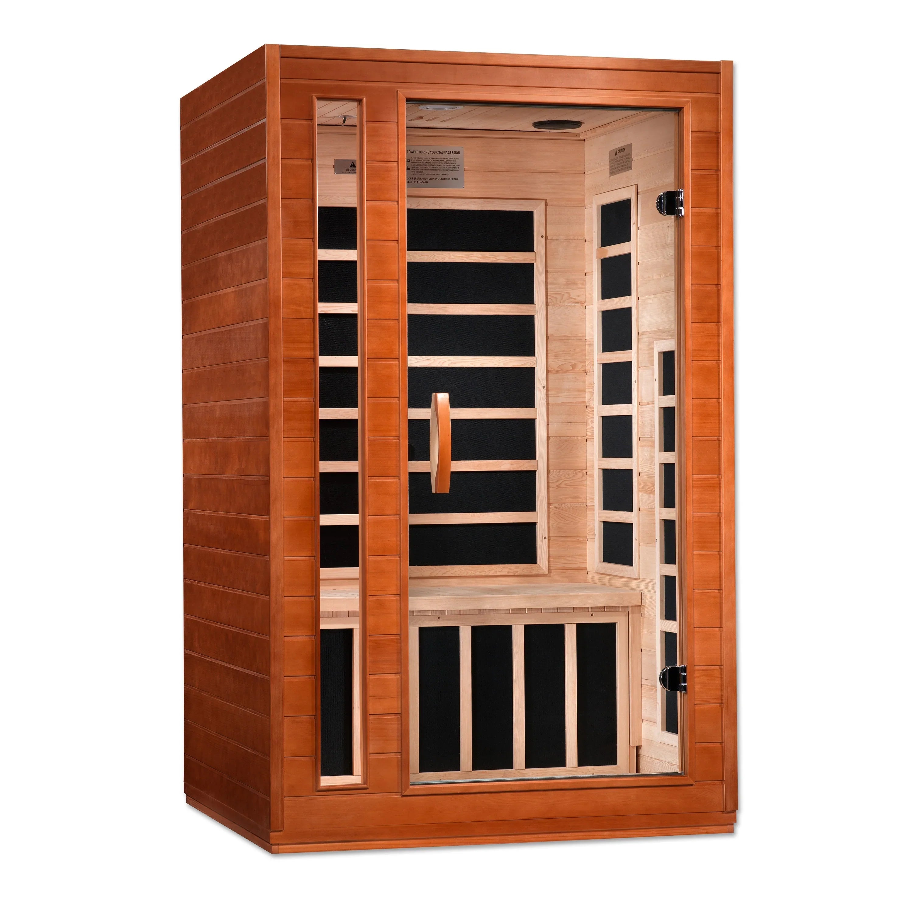 Dynamic Cordoba 2 Person Ultra Low EMF FAR Infrared Sauna (Honey Dark Stain Canadian Hemlock)) INFRARED SAUNA Dynamic Saunas