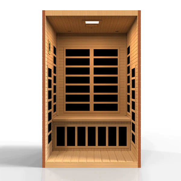 Dynamic Santiago 2 Person Ultra Low EMF FAR Infrared Sauna (Honey Dark Stain) INFRARED SAUNA Dynamic Saunas