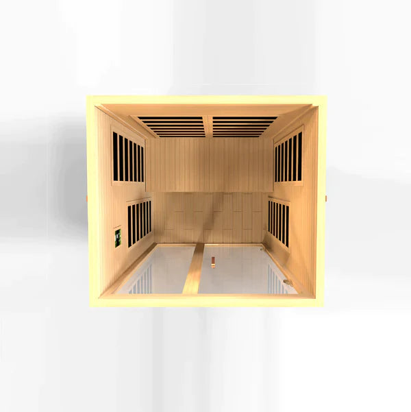 Dynamic Santiago 2 Person Ultra Low EMF FAR Infrared Sauna (Honey Dark Stain) INFRARED SAUNA Dynamic Saunas