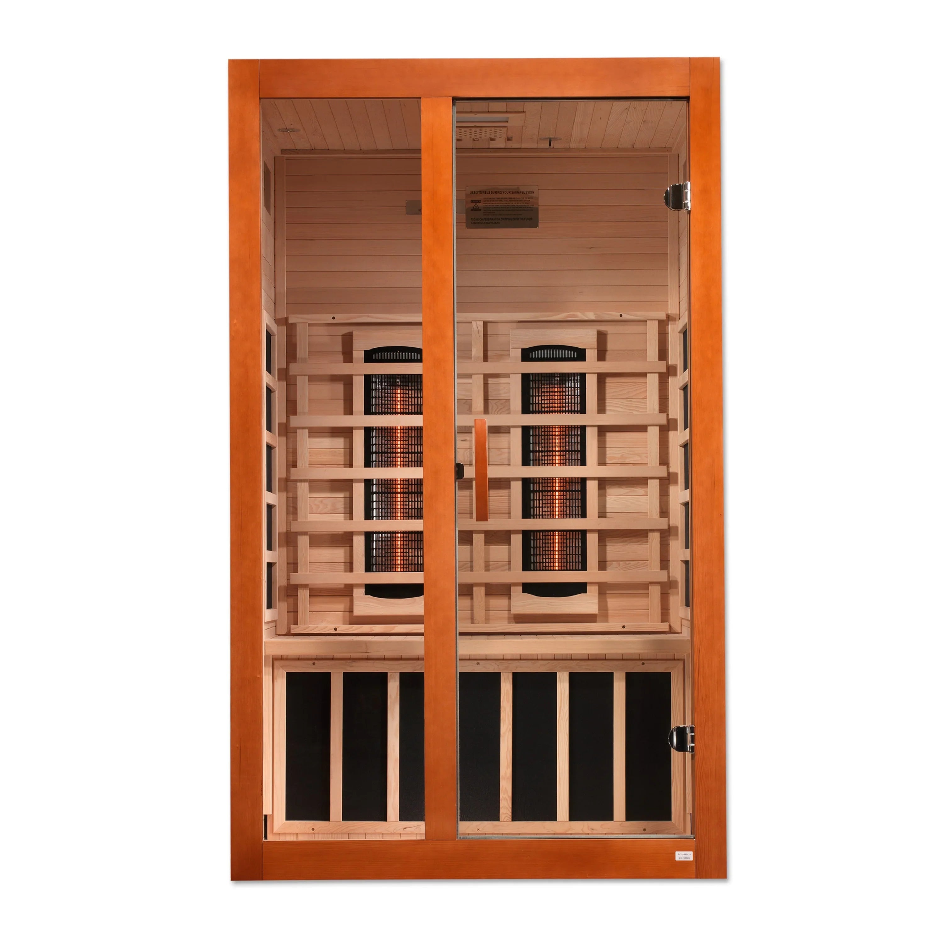 Dynamic Santiago 2 Person Full Spectrum Ultra Low EMF Infrared Sauna (Honey Dark Stain) INFRARED SAUNA Dynamic Saunas