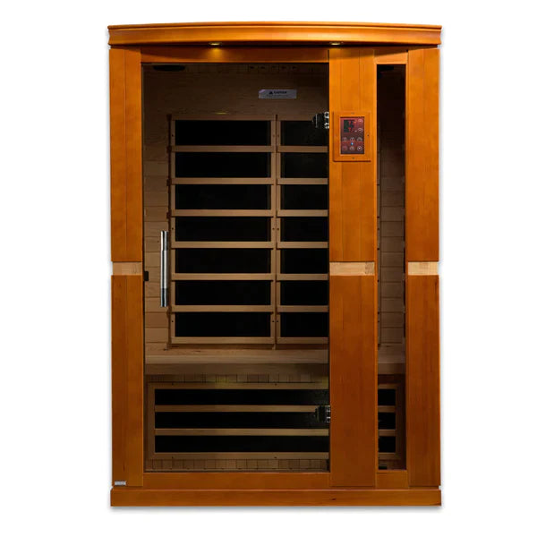 Dynamic Vittoria 2-person Low EMF Far Infrared Sauna (Honey Dark Stain) INFRARED SAUNA Dynamic Saunas