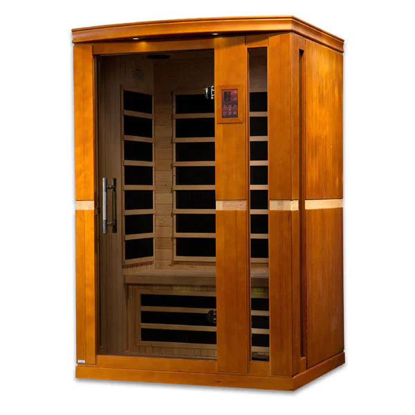 Dynamic Vittoria 2-person Low EMF Far Infrared Sauna (Honey Dark Stain) INFRARED SAUNA Dynamic Saunas