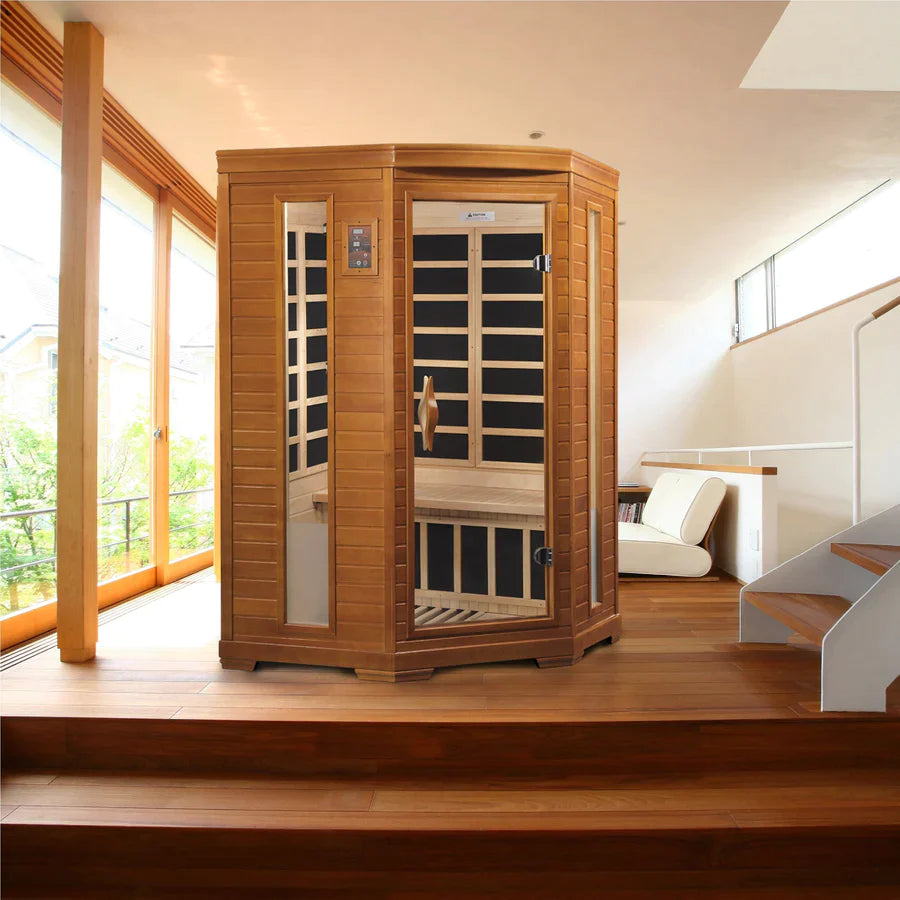 Dynamic Heming Elite 2 Person Corner Ultra Low EMF FAR Infrared Sauna INFRARED SAUNA Dynamic Saunas