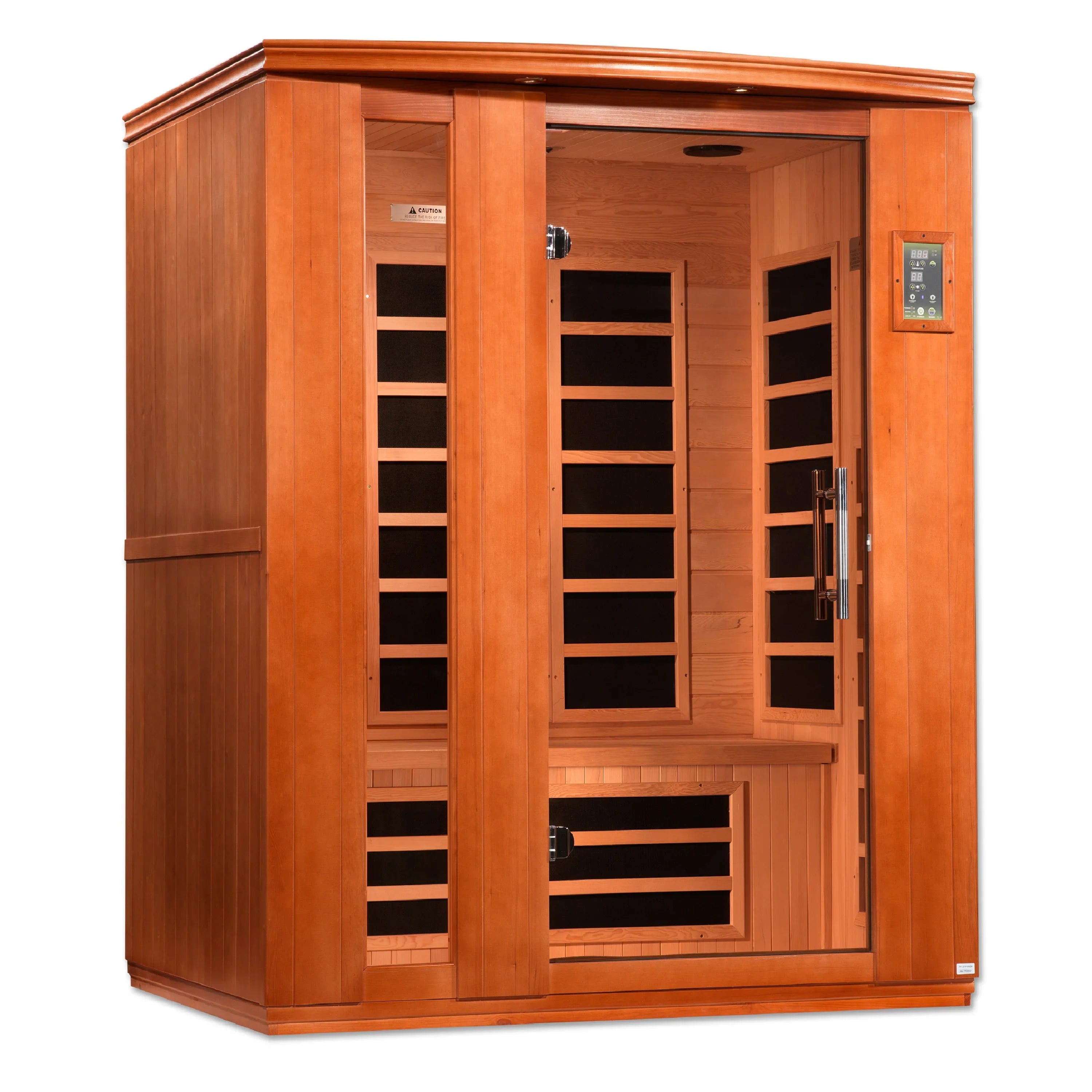 Dynamic Lugano 3 Person Ultra Low EMF FAR Infrared Sauna (Canadian Hemlock- Honey Dark Stain) INFRARED SAUNA Dynamic Saunas