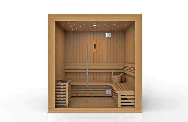 Golden Designs Copenhagen 3 Person Traditional Sauna (Canadian Red Cedar) (Heater Included) INFRARED SAUNA Golden Designs
