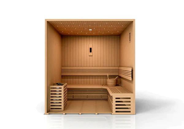 Golden Designs Copenhagen 3 Person Traditional Sauna (Canadian Red Cedar) (Heater Included) INFRARED SAUNA Golden Designs