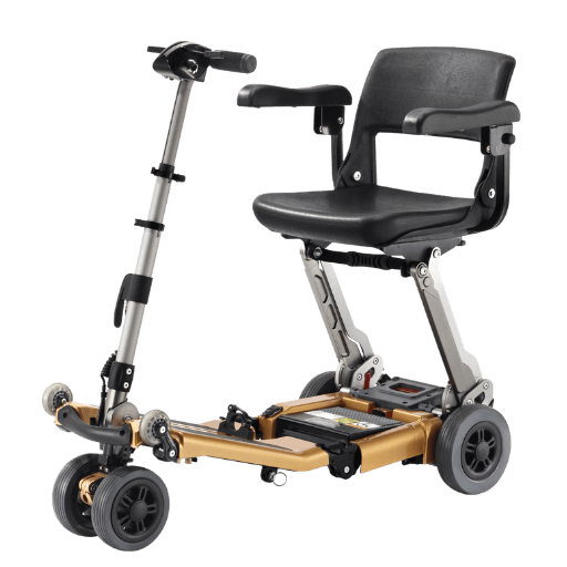 FreeRider Luggie Golden Elite Foldable Travel Mobility Scooter Mobility Scooters FreeRider USA 10.5 AH Li-on Battery (13 Mile Range)