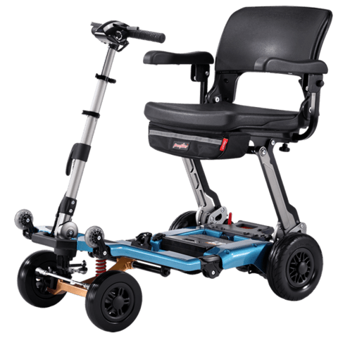 FreeRider Luggie Super Plus 4 Foldable Mobility Scooter with Shock Suspension Mobility Scooters FreeRider USA Ocean Blue 10.5ah