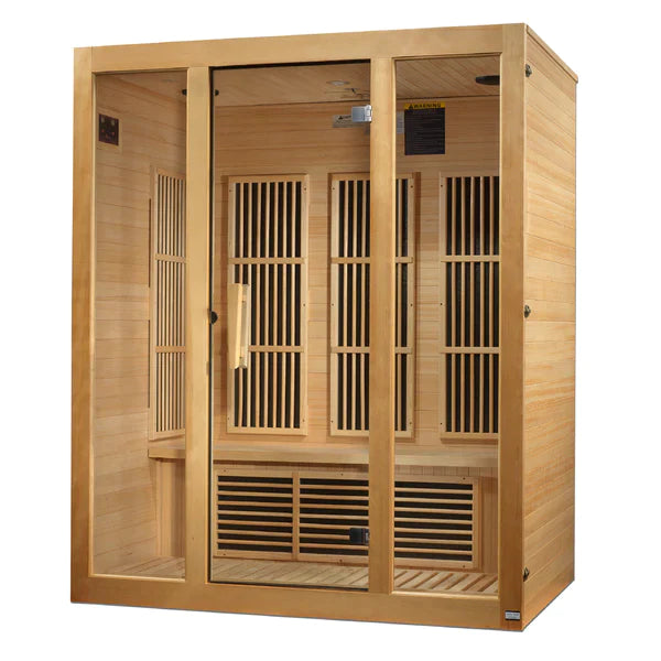 Maxxus Bellevue 3 person Low EMF FAR Infrared Sauna (Natural Canadian Hemlock) INFRARED SAUNA Maxxus Saunas