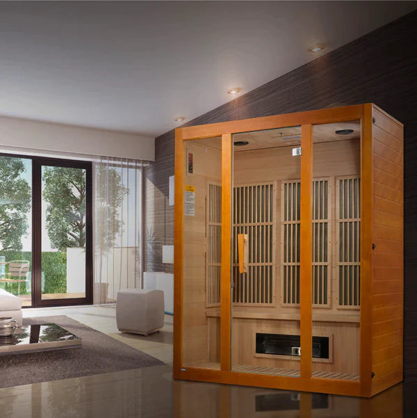 Maxxus Alpine Dual Tech 3 Person Low EMF FAR Infrared Sauna (Canadian Hemlock) INFRARED SAUNA Maxxus Saunas