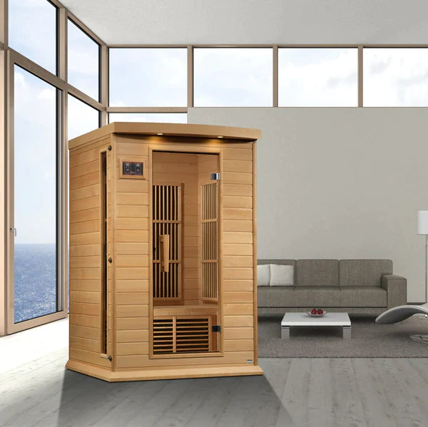 Maxxus 2 Person Near Zero EMF FAR Infrared Sauna (Natural Canadian Hemlock) INFRARED SAUNA Maxxus Saunas