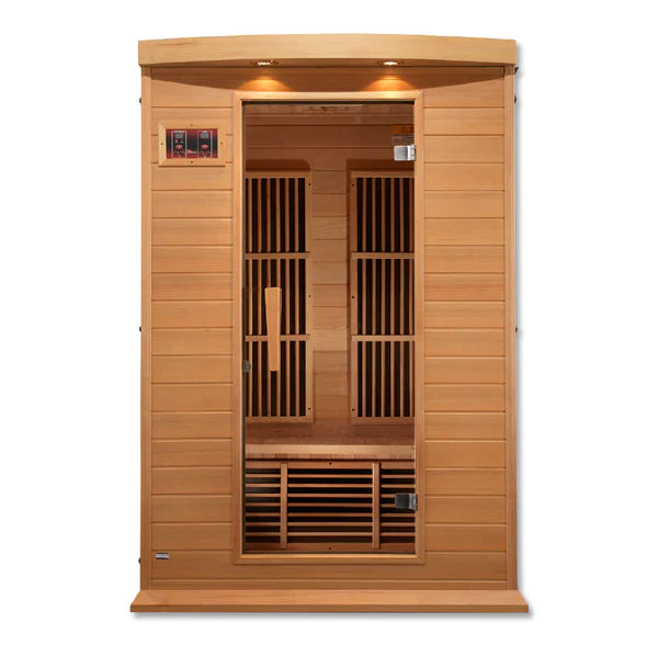 Maxxus 2 Person Low EMF FAR Infrared Sauna (Natural Color Canadian Hemlock) MX-K206-01 INFRARED SAUNA Maxxus Saunas