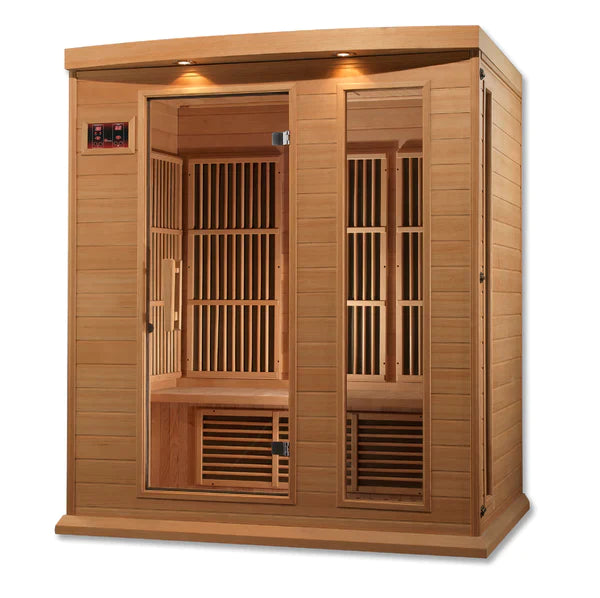 Maxxus 3 Person Low EMF FAR Infrared Sauna (Natural Color Canadian Hemlock) INFRARED SAUNA Maxxus Saunas
