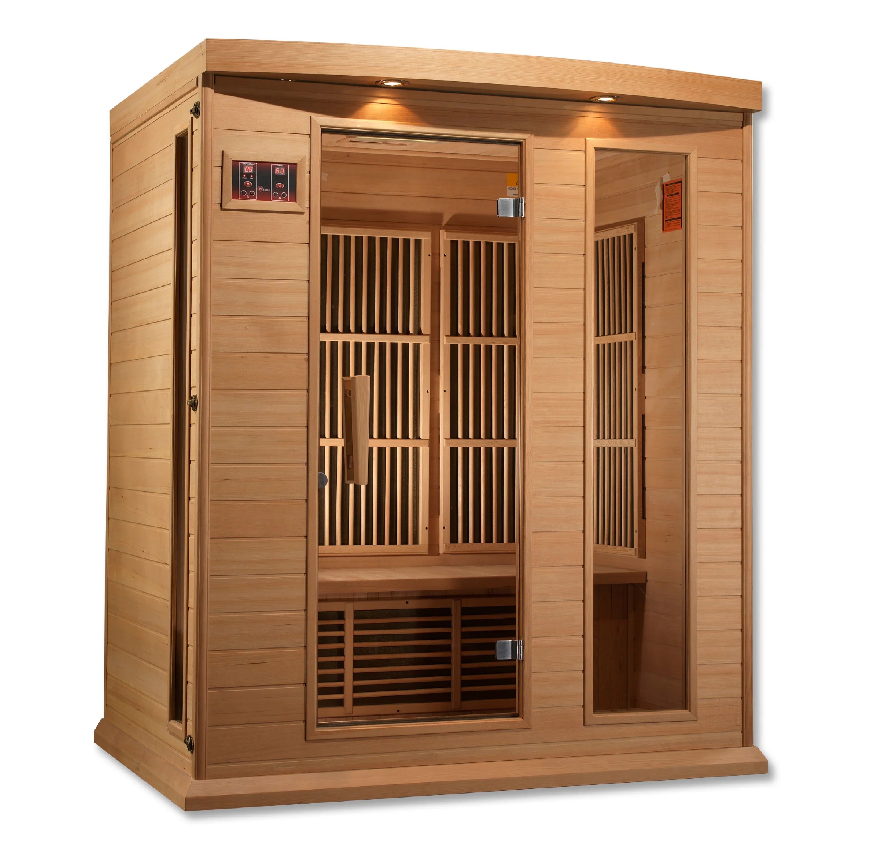 Maxxus 3 Person Low EMF FAR Infrared Sauna (Natural Color Canadian Hemlock) INFRARED SAUNA Maxxus Saunas