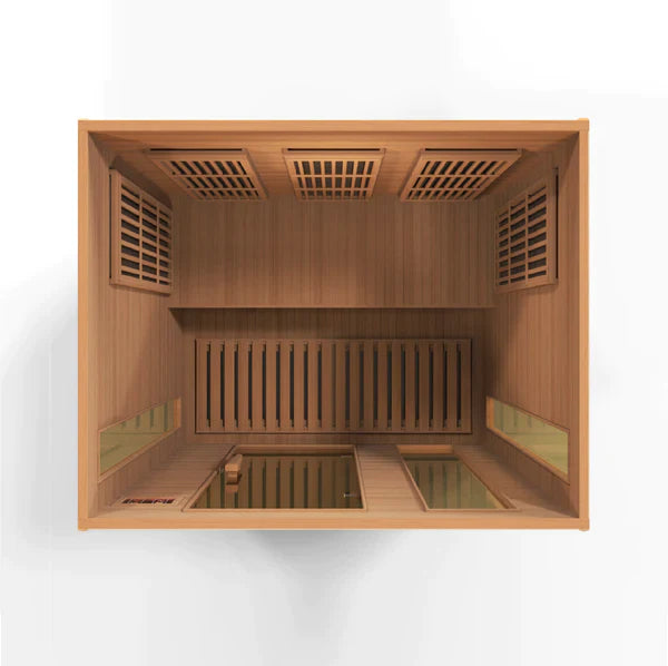 Maxxus 3 Person Low EMF FAR Infrared Sauna (Canadian Red Cedar) INFRARED SAUNA Maxxus Saunas