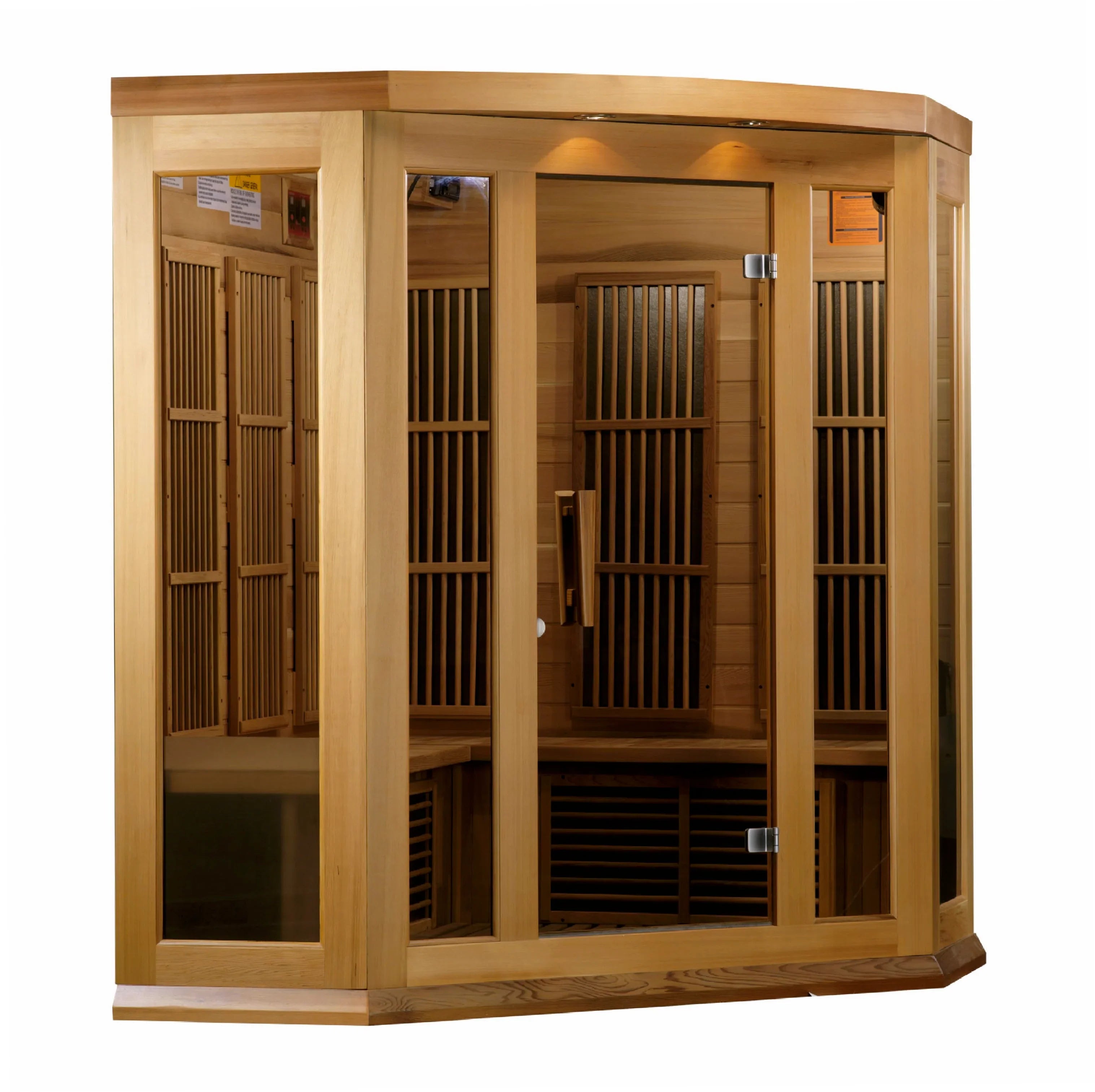 Maxxus 3 Person Low EMF FAR Corner Infrared Sauna (Canadian Red Cedar) INFRARED SAUNA Maxxus Saunas