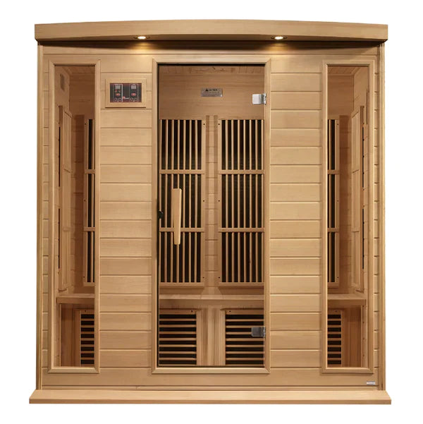 Maxxus 4 Person Near Zero EMF FAR Infrared Sauna (Natural Canadian Hemlock) INFRARED SAUNA Maxxus Saunas