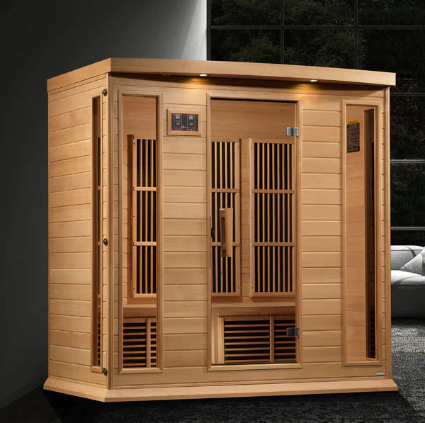 Maxxus 4 Person Near Zero EMF FAR Infrared Sauna (Natural Canadian Hemlock) INFRARED SAUNA Maxxus Saunas