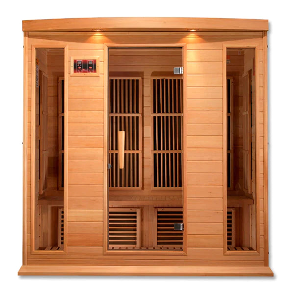 Maxxus 4 Person Low EMF FAR Infrared Sauna (Natural Canadian Hemlock) INFRARED SAUNA Maxxus Saunas