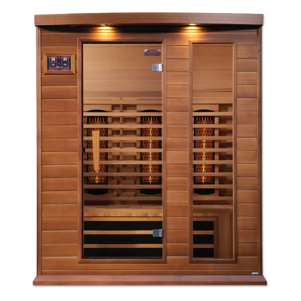 Maxxus 3 Person Full Spectrum Near Zero EMF Infrared Sauna (Canadian Red Cedar) INFRARED SAUNA Maxxus Saunas