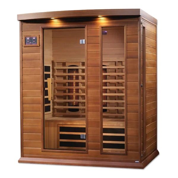 Maxxus 3 Person Full Spectrum Near Zero EMF Infrared Sauna (Canadian Red Cedar) INFRARED SAUNA Maxxus Saunas
