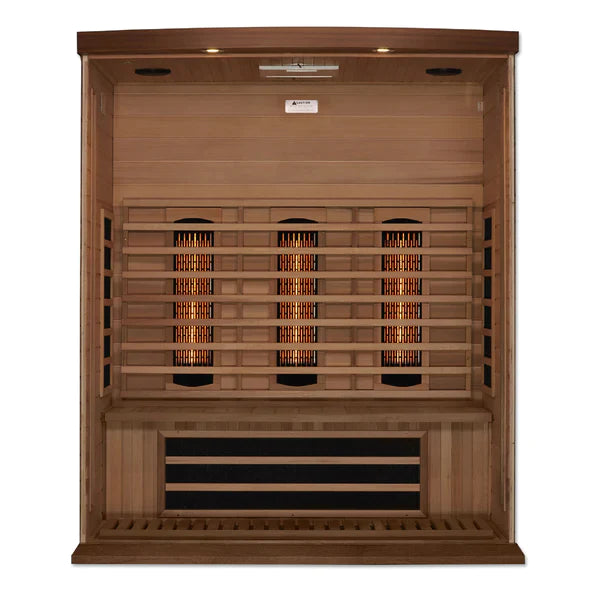 Maxxus 3 Person Full Spectrum Near Zero EMF Infrared Sauna (Canadian Red Cedar) INFRARED SAUNA Maxxus Saunas