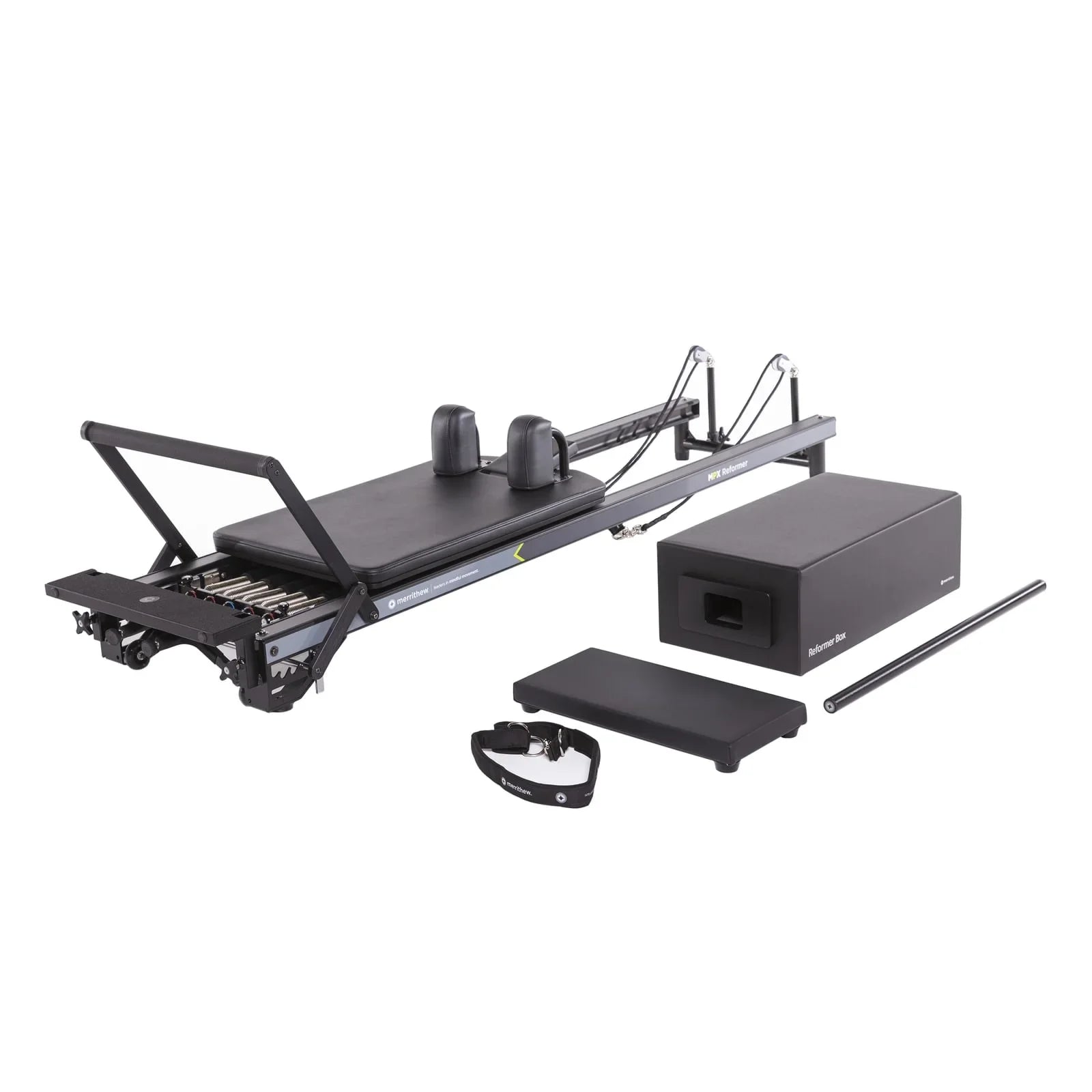 Merrithew™ Pilates MPX™ Reformer Package with Vertical Stand Pilates Reformer Merrithew Black