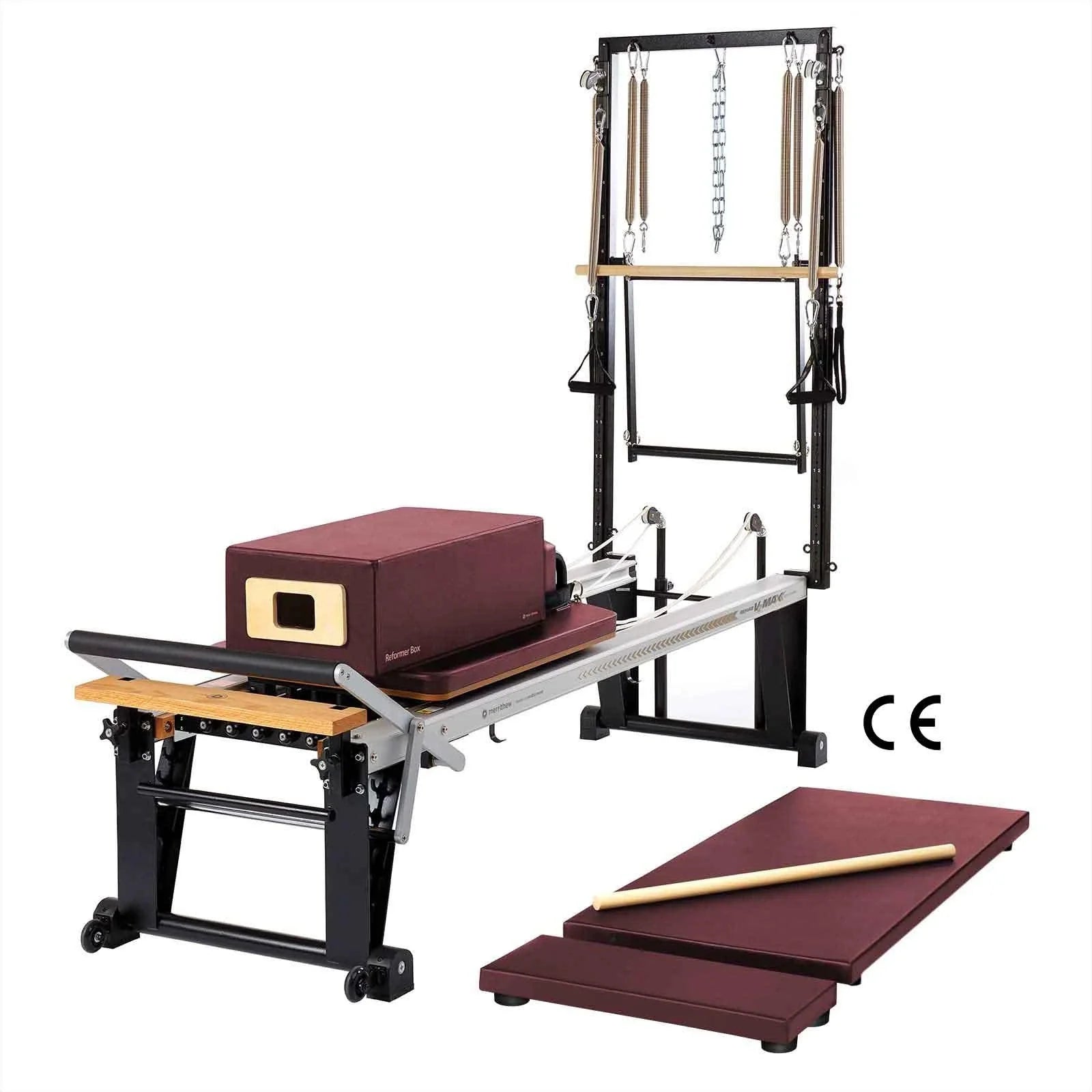 Merrithew™ Pilates Rehab V2 Max Plus™ Reformer Bundle Pilates reformer bundle Merrithew Red Truffle