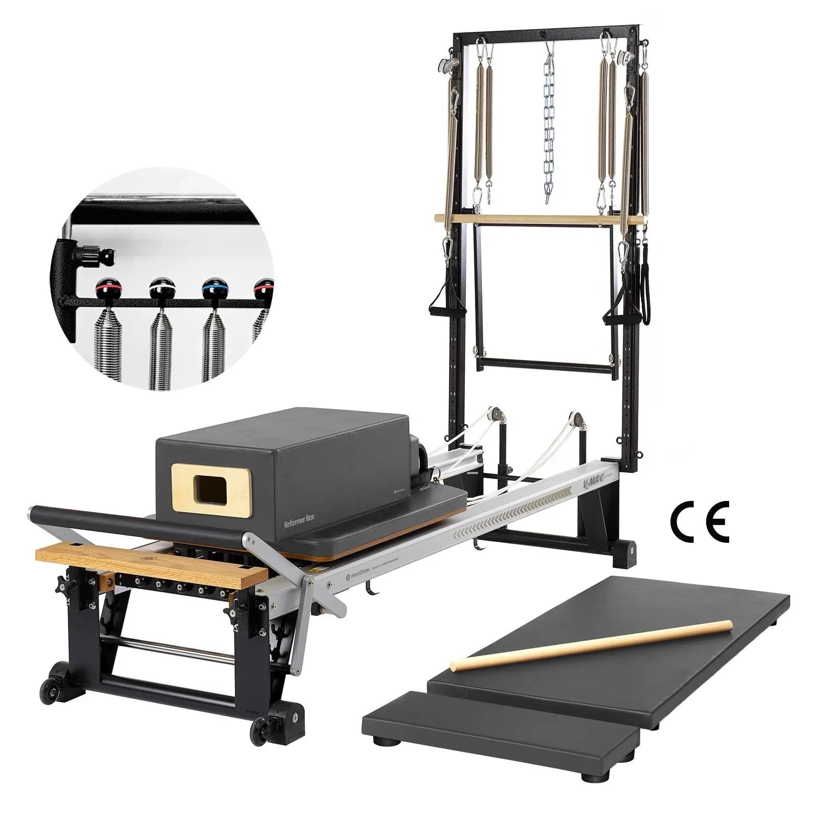 Merrithew™ Pilates V2 Max Plus™ Reformer Bundle with HPGB Pilates Bundle Merrithew Gunmetal Gray