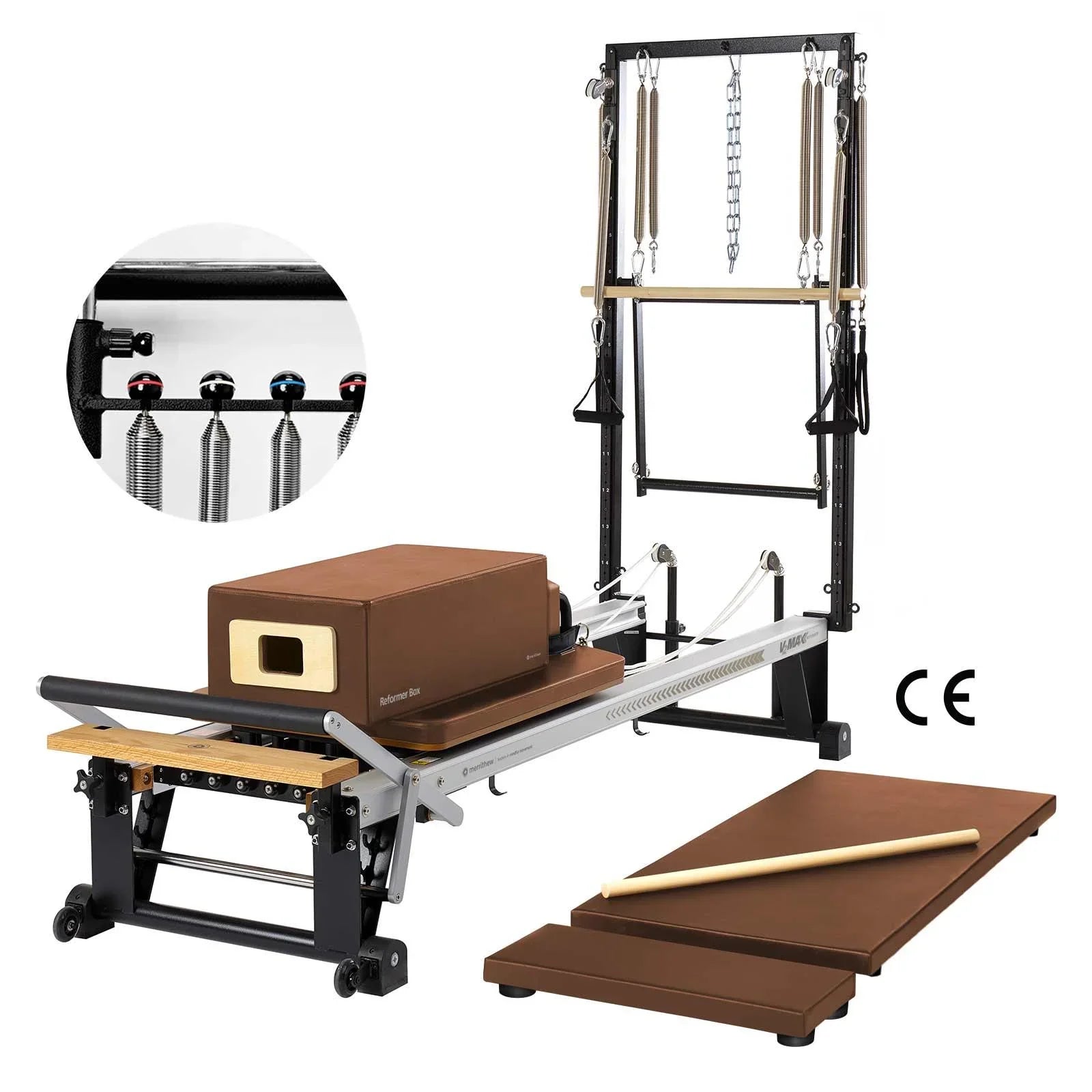 Merrithew™ Pilates V2 Max Plus™ Reformer Bundle with HPGB Pilates Bundle Merrithew Sierra Brick