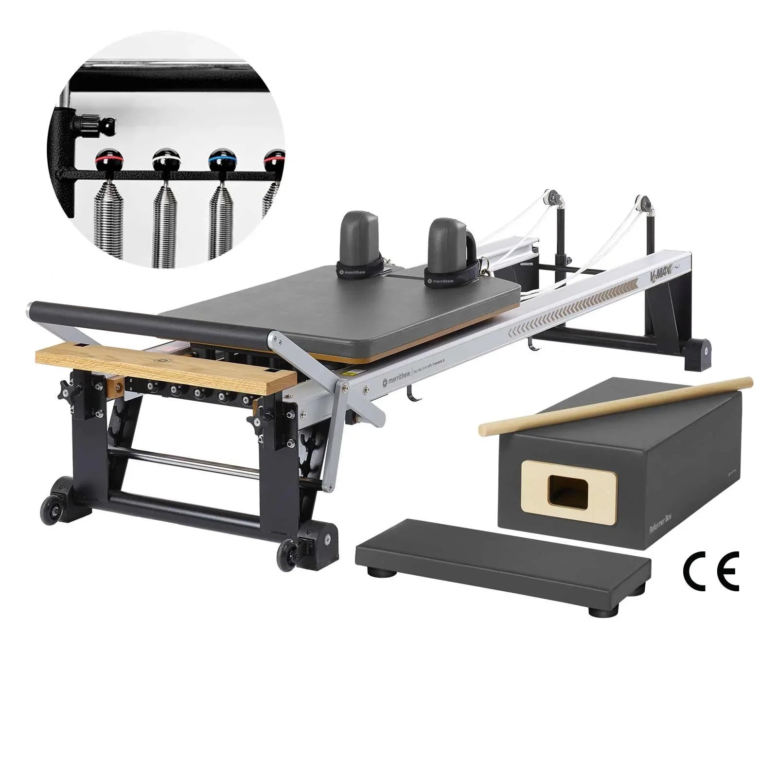 Merrithew™ Pilates V2 Max™ Reformer Bundle with High-Precision Gearbar Pilates Bundle Merrithew Gunmetal Gray