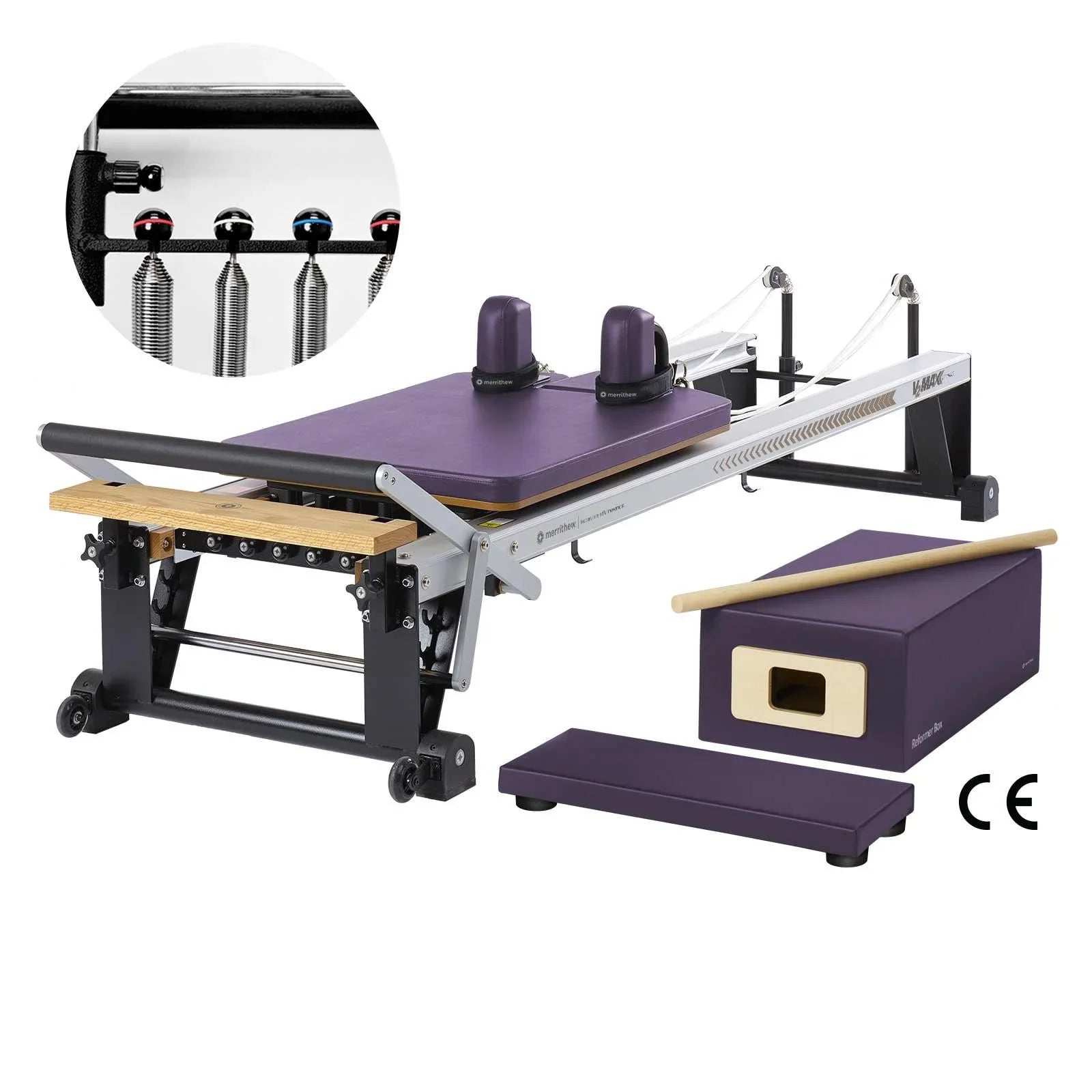 Merrithew™ Pilates V2 Max™ Reformer Bundle with High-Precision Gearbar Pilates Bundle Merrithew Purple Impulse