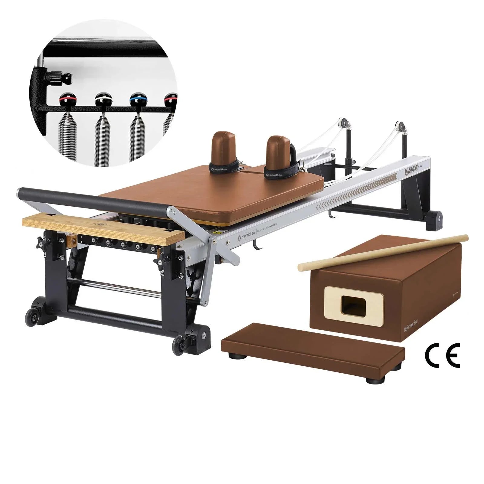 Merrithew™ Pilates V2 Max™ Reformer Bundle with High-Precision Gearbar Pilates Bundle Merrithew Sierra Brick