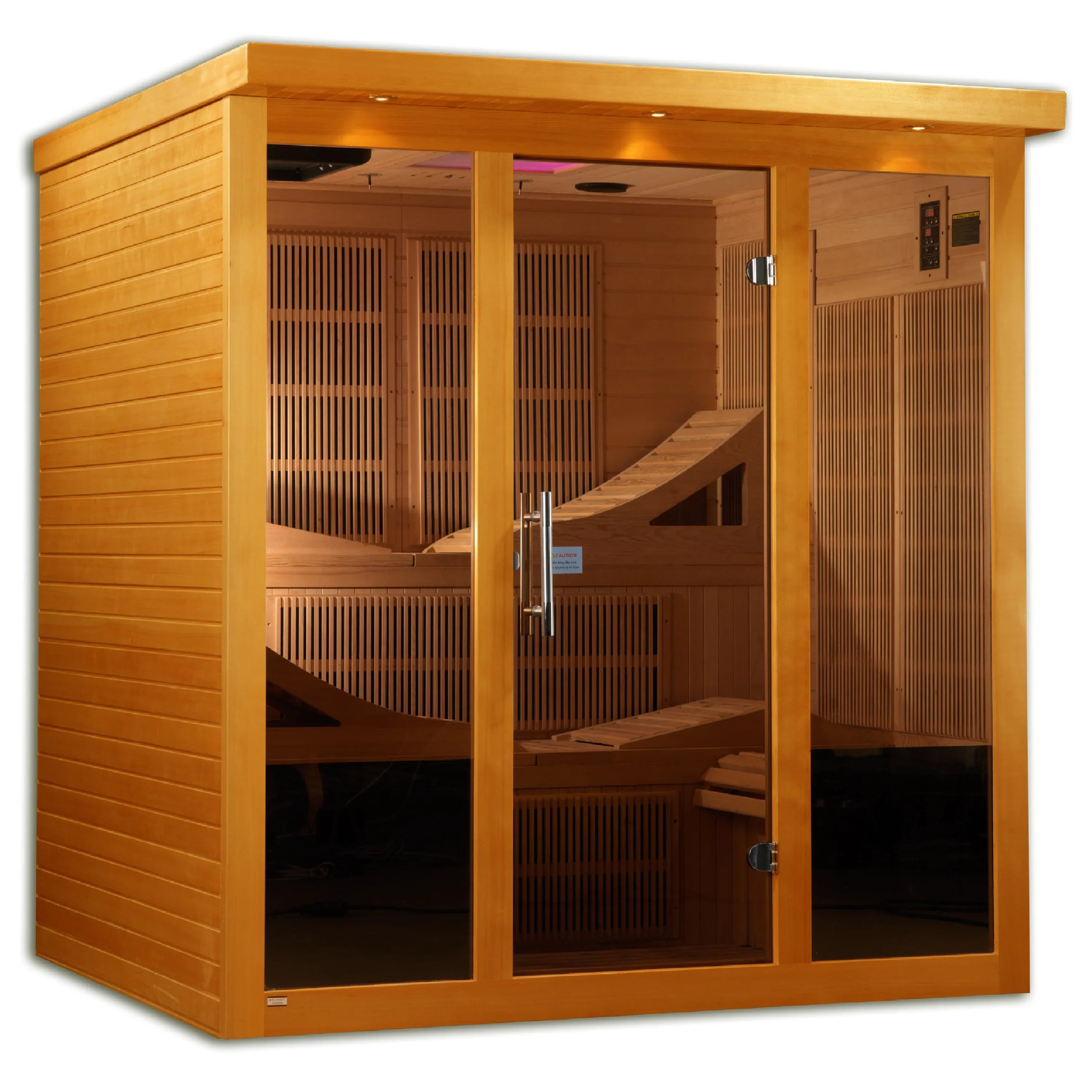 Dynamic Monaco 6-Person Ultra Low EMF Far Infrared Sauna (Honey Dark Stain Finish) DYN-6996-01 INFRARED SAUNA Dynamic Saunas