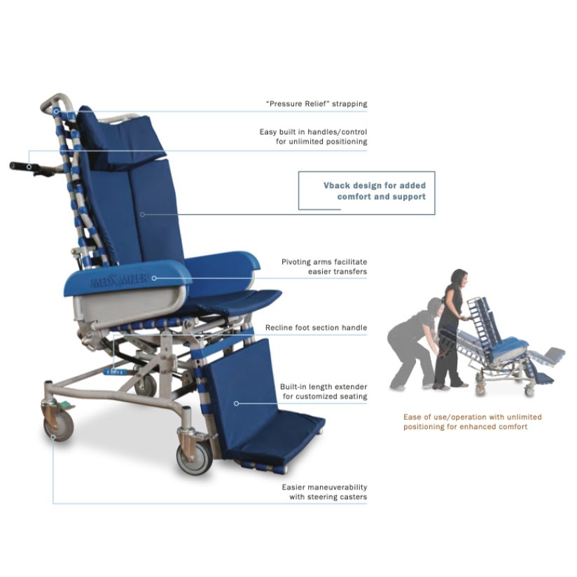 Med-Mizer FlexTilt Tilt-In-Space Tilting Transport Chair transport wheelchairs Med-Mizer