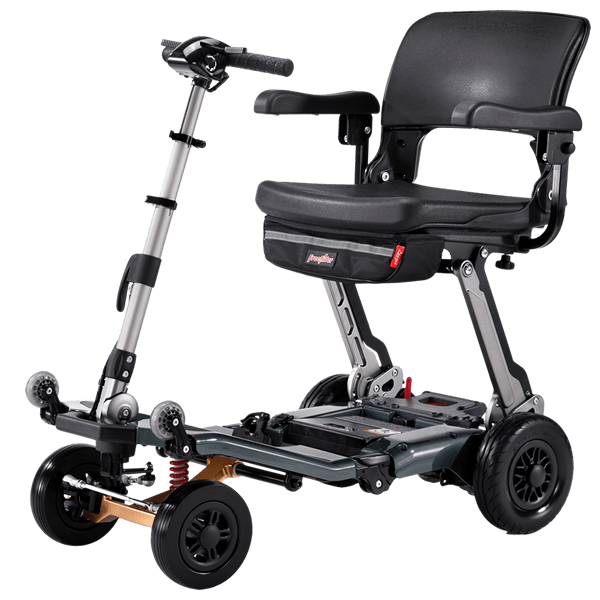 FreeRider Luggie Super Plus 4 Foldable Mobility Scooter with Shock Suspension Mobility Scooters FreeRider USA Mineral Gray 10.5ah
