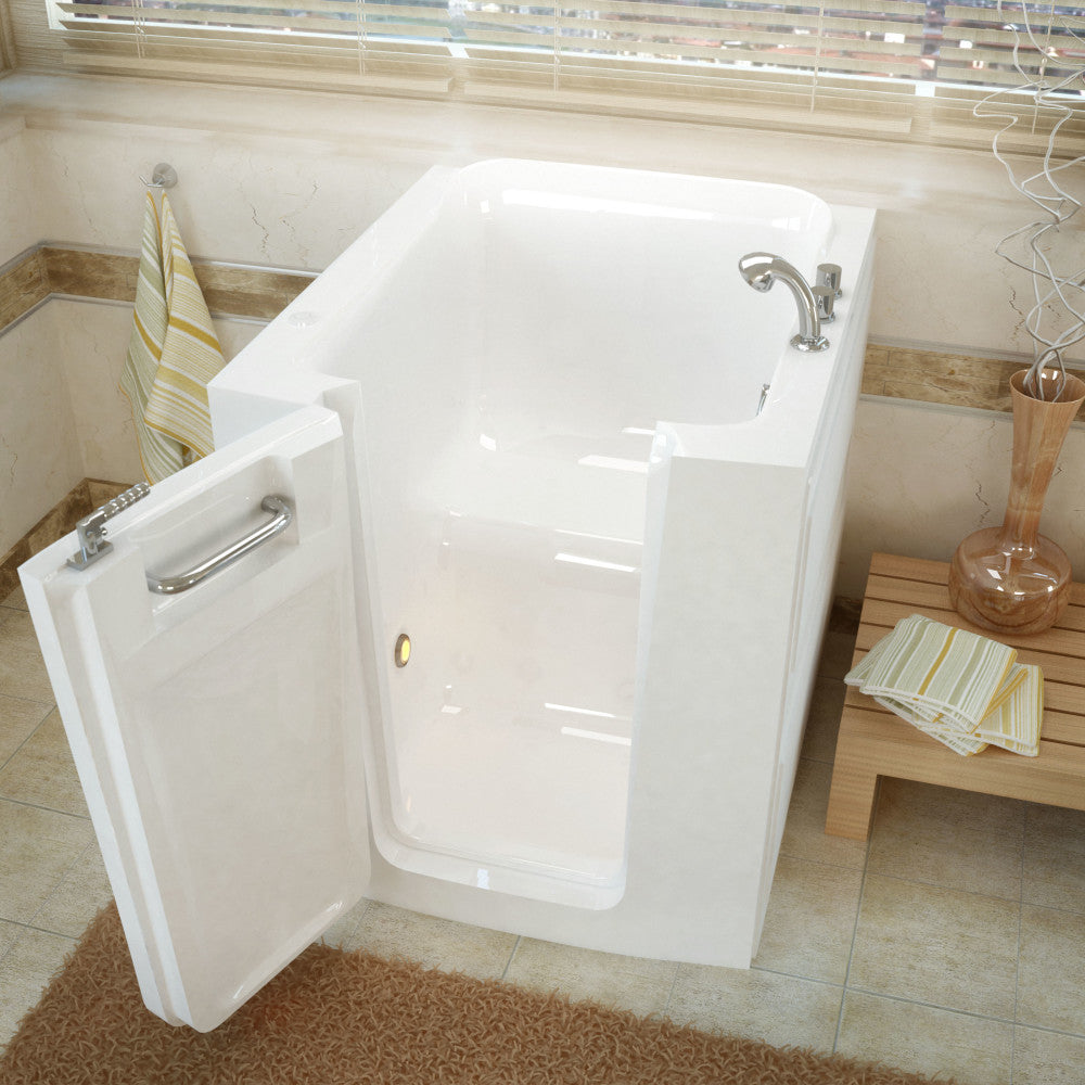 MediTub 3238 Walk-In-Tub 32 x 38 White Bathtub, Whirpool & Air Jets Add-Ons Walk-in-Tub MediTub Soaking Left