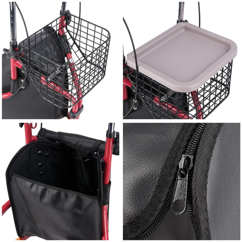 Drive Medical 3 Wheel Rollator, Two side Handles Drive Medical