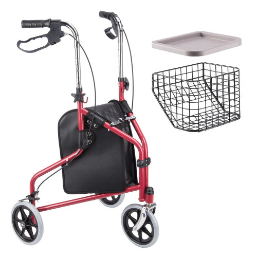 Drive Medical 3 Wheel Rollator, Two side Handles Drive Medical